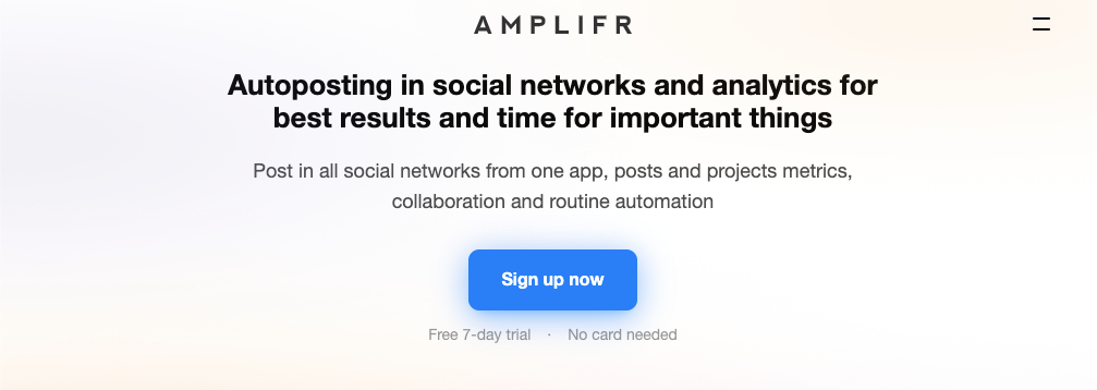 Amplifr.com homepage