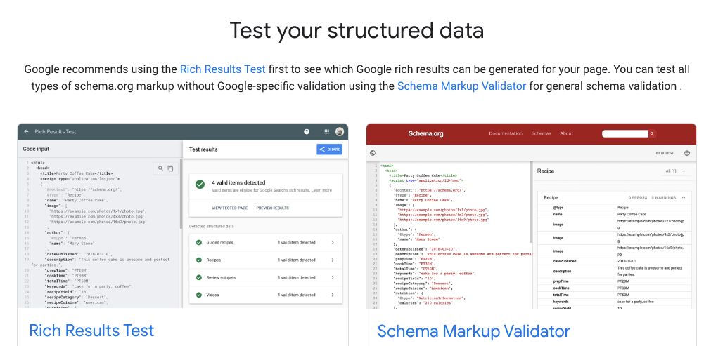 Google Structured Data Testing Tool