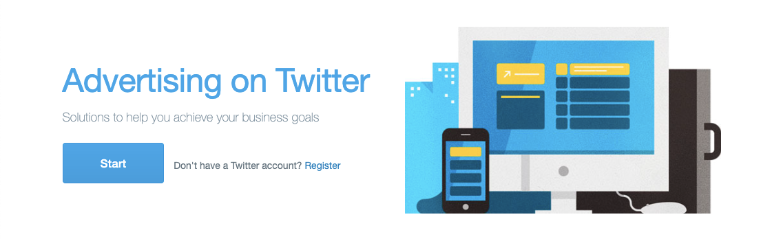 Twitter Ads homepage