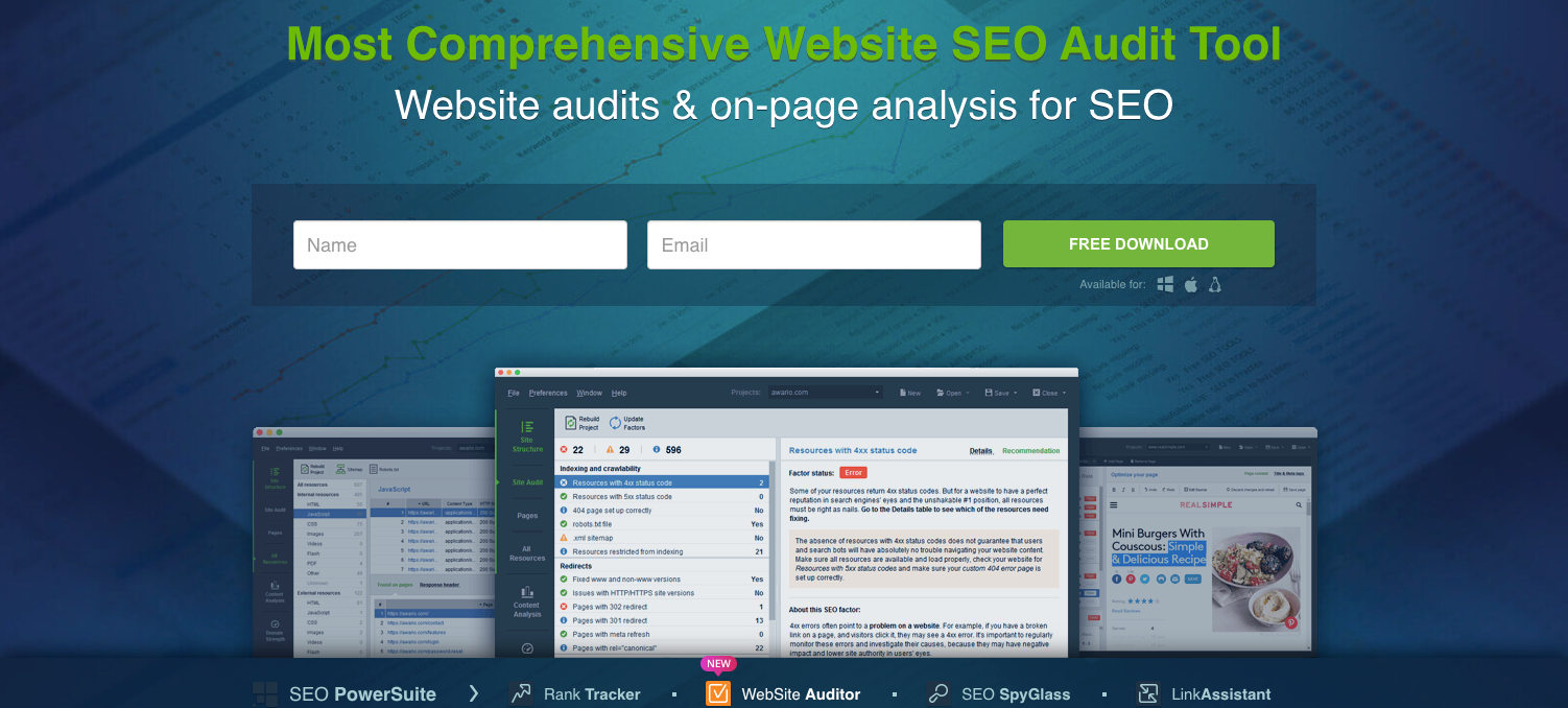 Website Auditor homepage