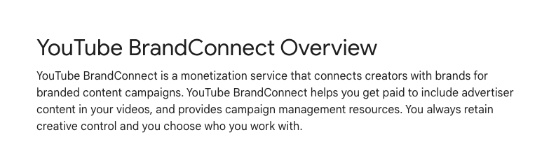 YouTube BrandConnect