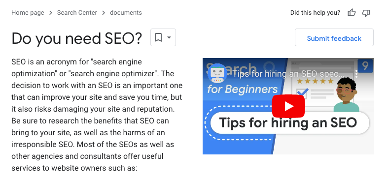 Google: Do you need an SEO?