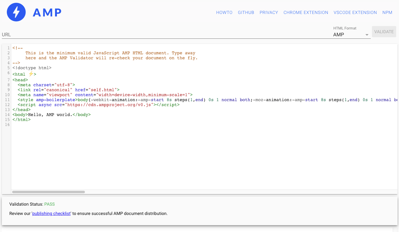 OFFICIAL AMP VALIDATOR