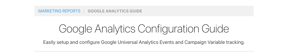 Google Analytics Configuration Guide