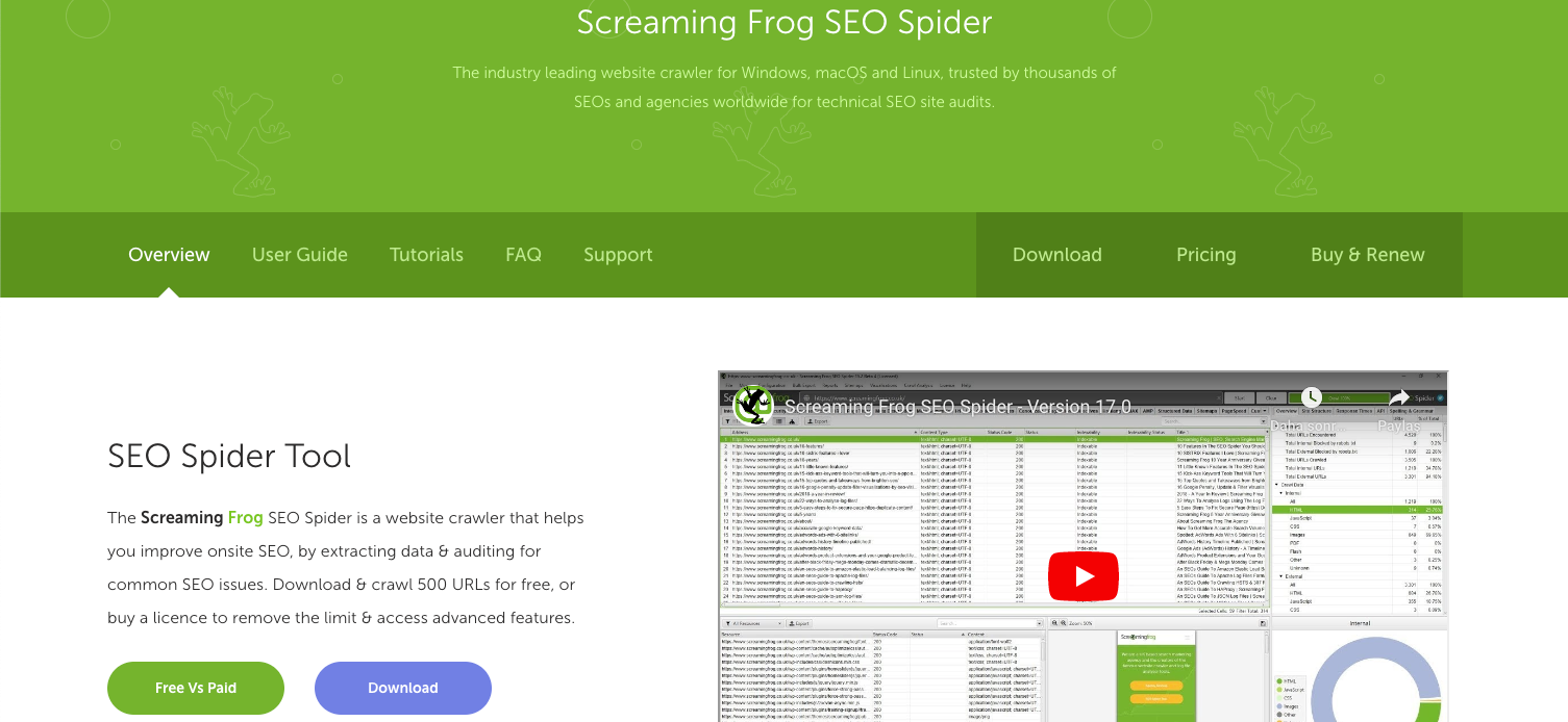 Screaming Frog tool introduction