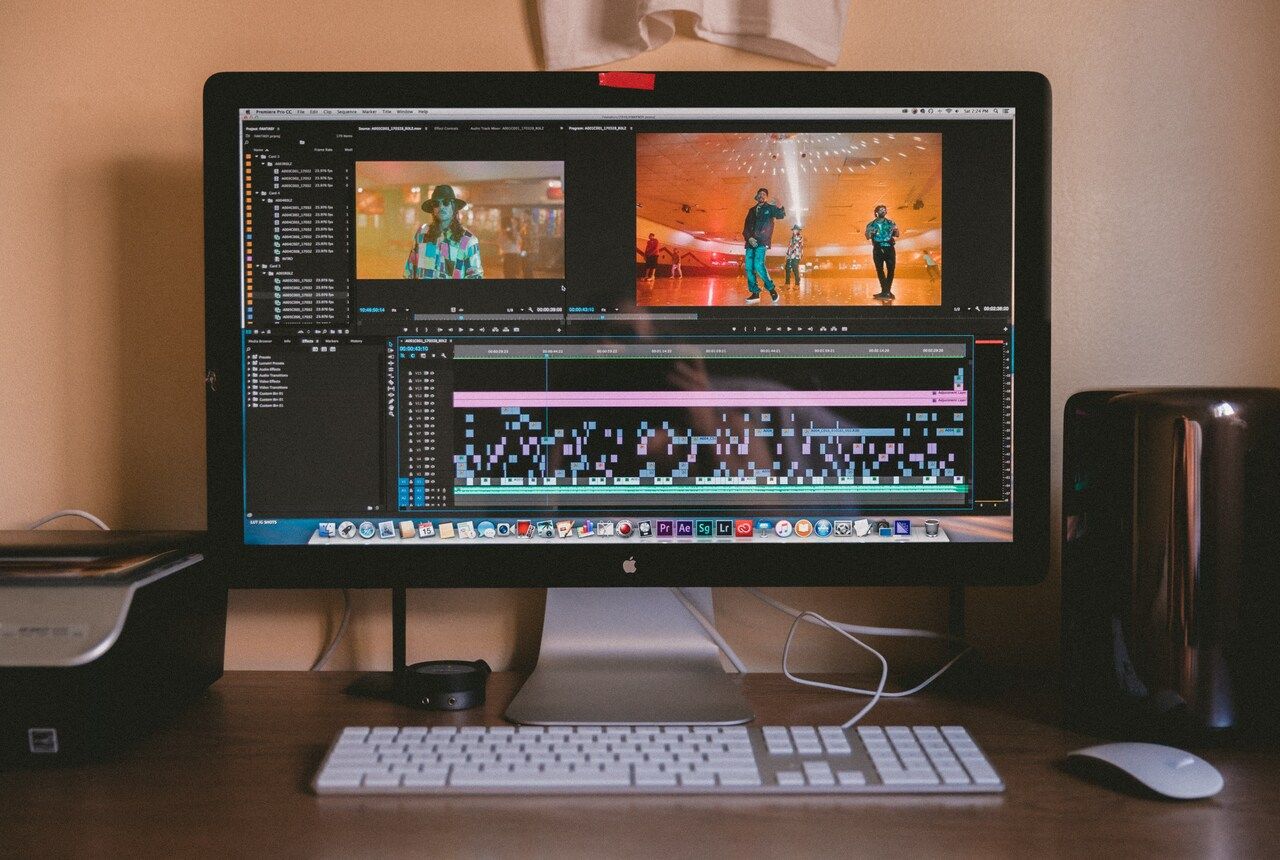 video editor on computer screen