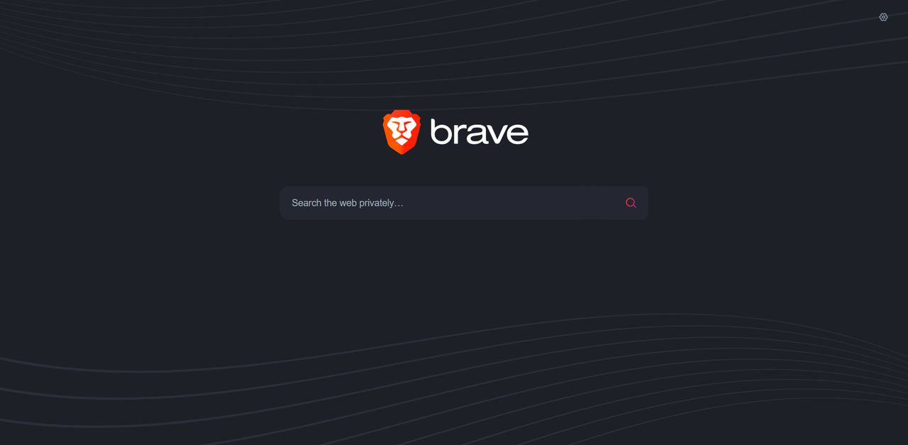 brave search engine view with dark theme
