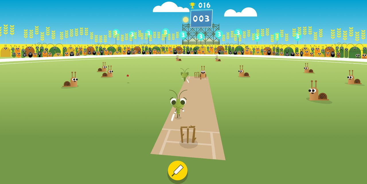 animals playing cricket