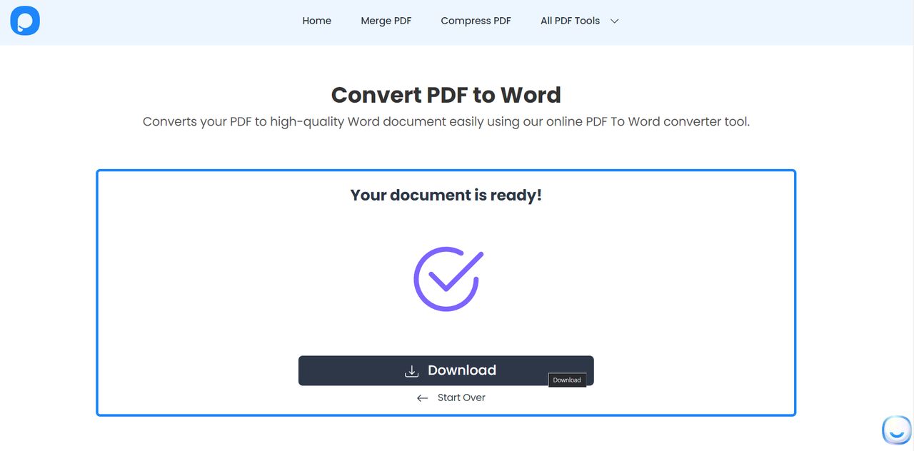 downloading converted PDF file