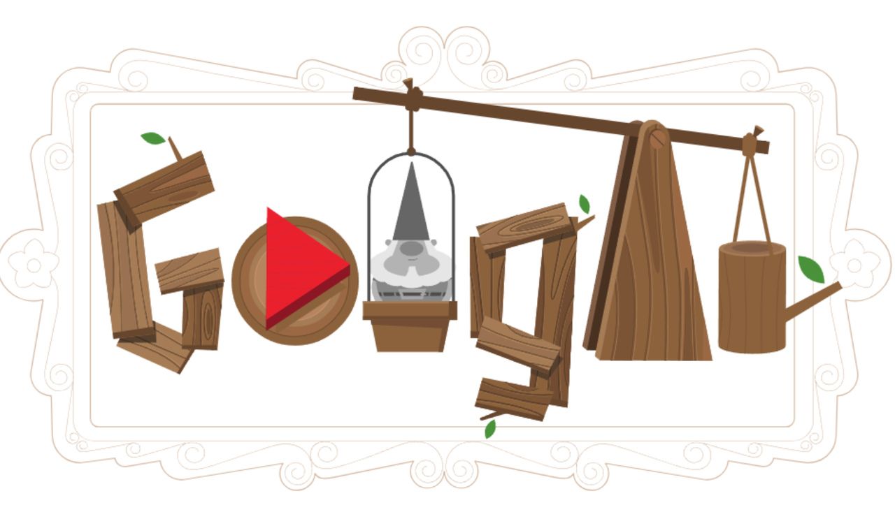 Google Doodle with garden gnome