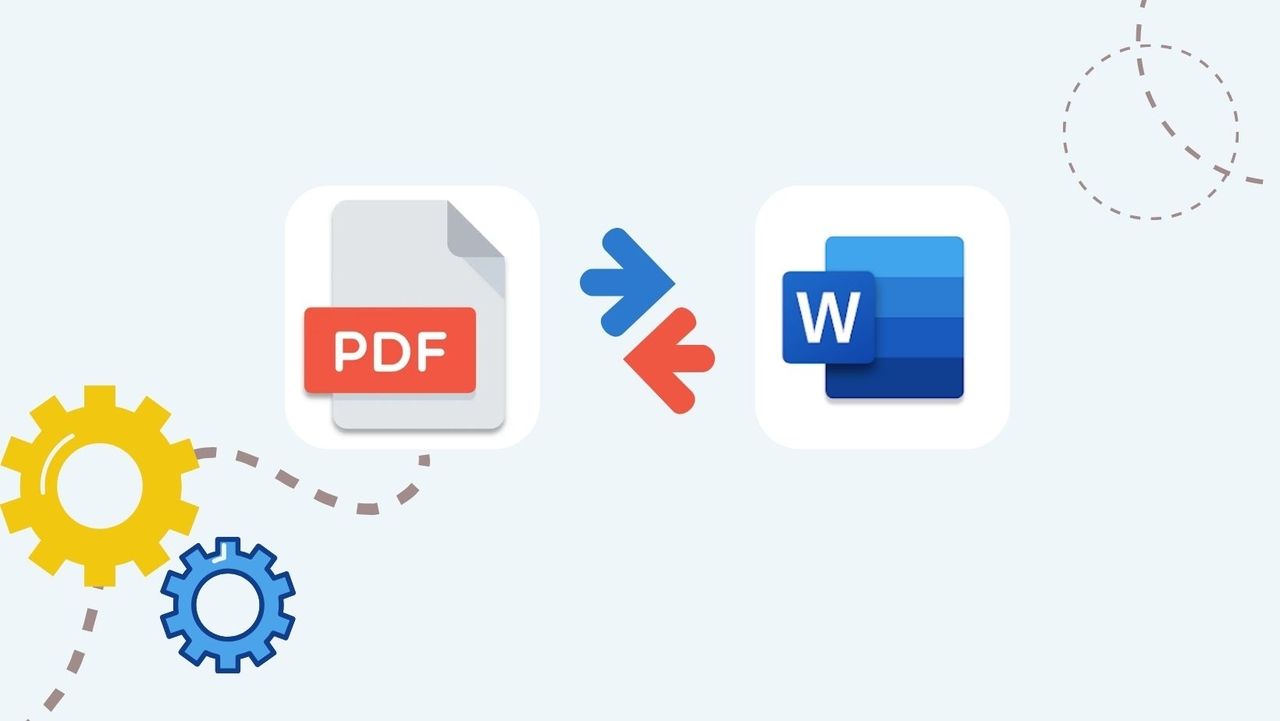 a pdf and word document icon with alice blue background