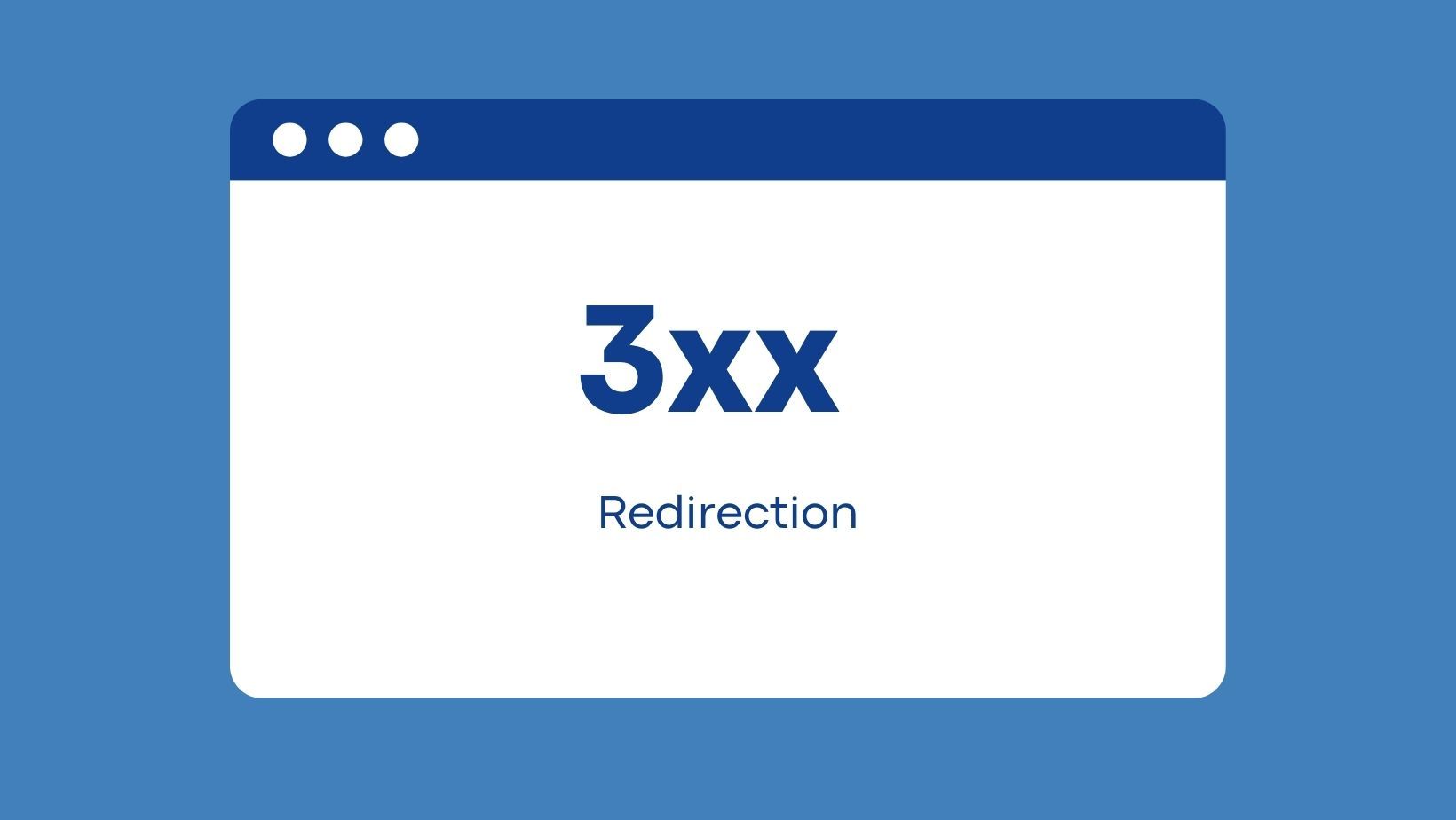 redirection status on the browser with blue theme