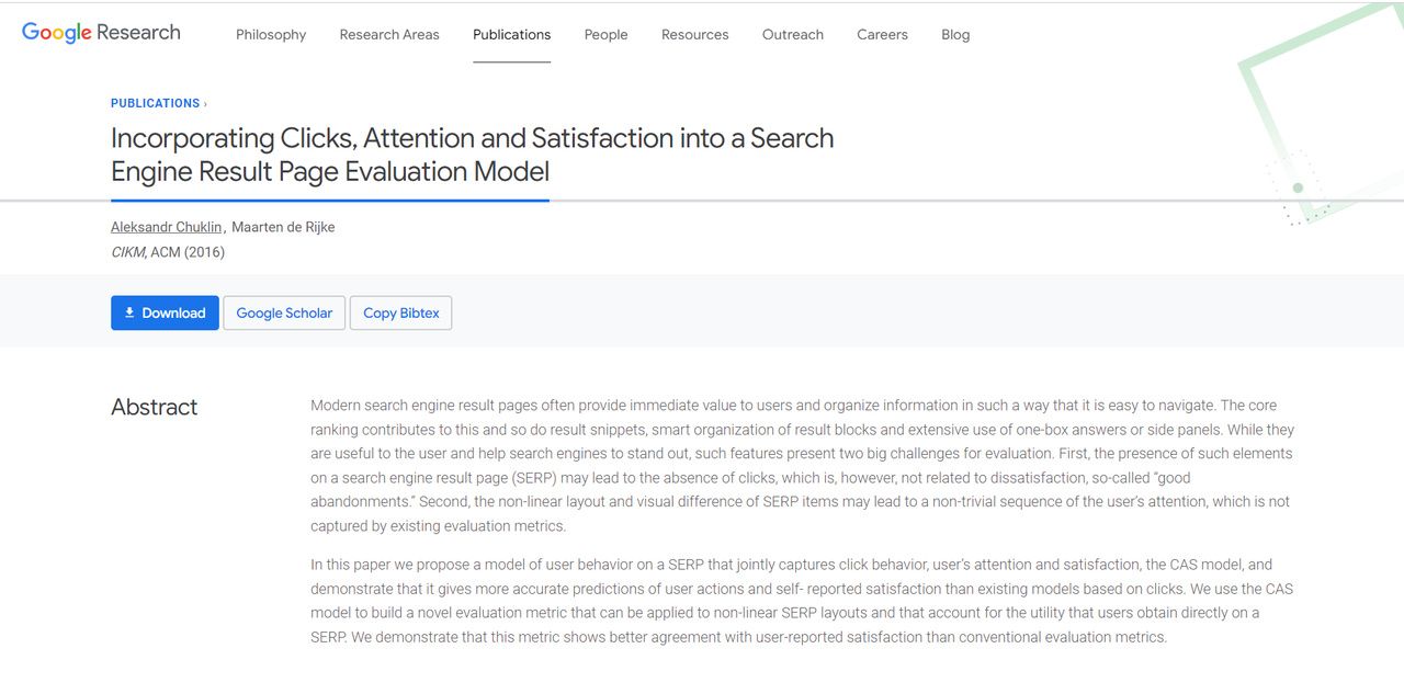 SERP Evaluation Model article view on Google Research