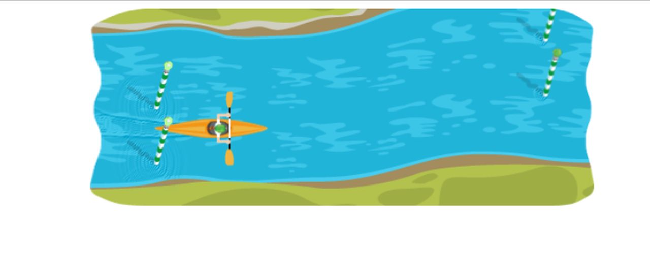 Slalom Canoe Doodle Game view