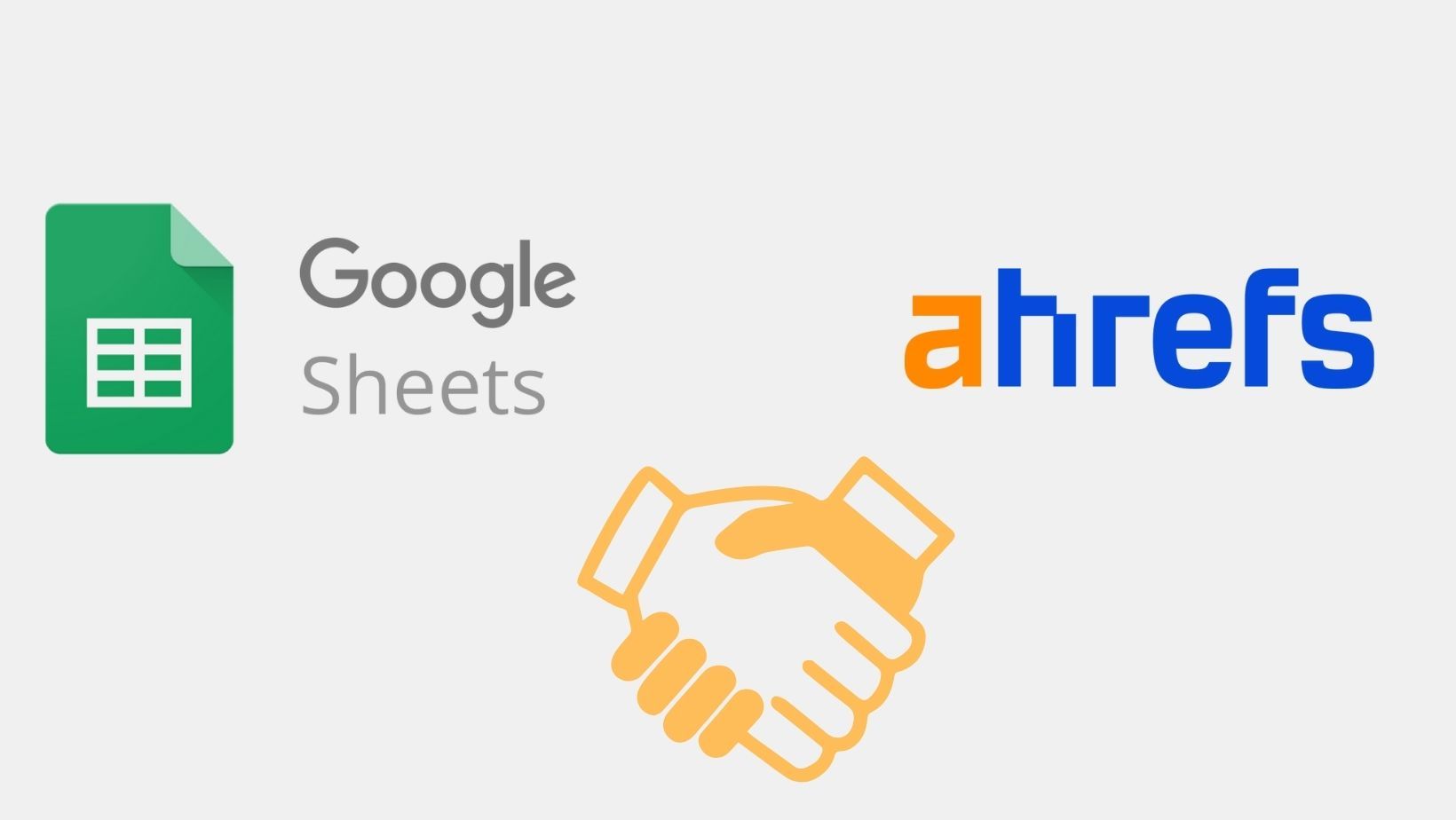 Google Sheets and Ahrefs logo side by side on gray background