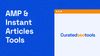 The cover image about the content title which is "AMP & Instant Articles Tools" and a browser shaped graphic element