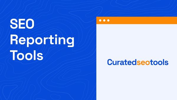 The cover image about the content title which is "SEO Reporting Tools" and a browser shaped graphic element