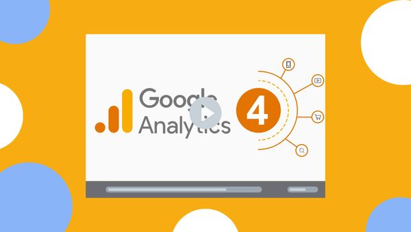 google analytics video view with orange background 